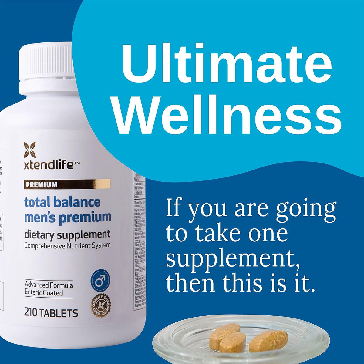Xtendlife Total Balance Multivitamínico diario prémium para hombre, Premium para hombre