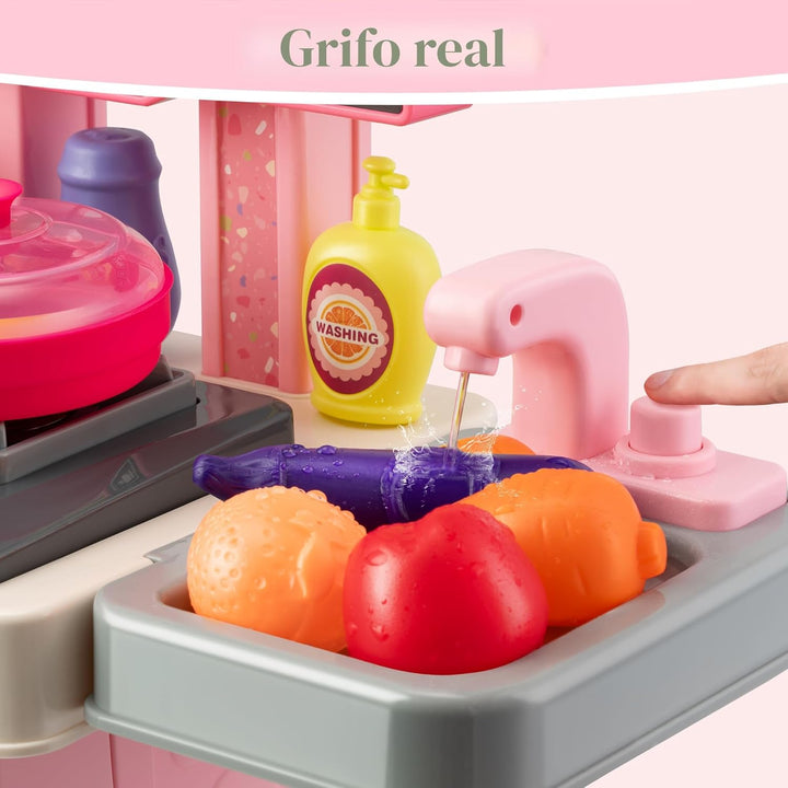 Juego de cocina para niños - 53 piezas: estufa de cocina, fregadero...