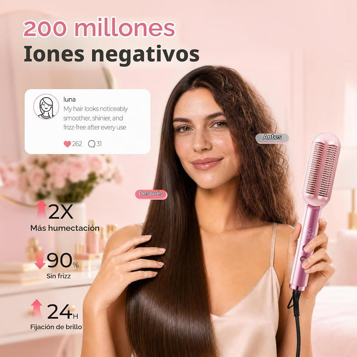 Ufree Cepillo alisador de cabello para mujer, peine caliente iónico...