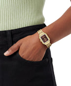 Lacoste Reloj de pulsera o correa de cuero de cuarzo Parisienne para mujer, 0.866 in