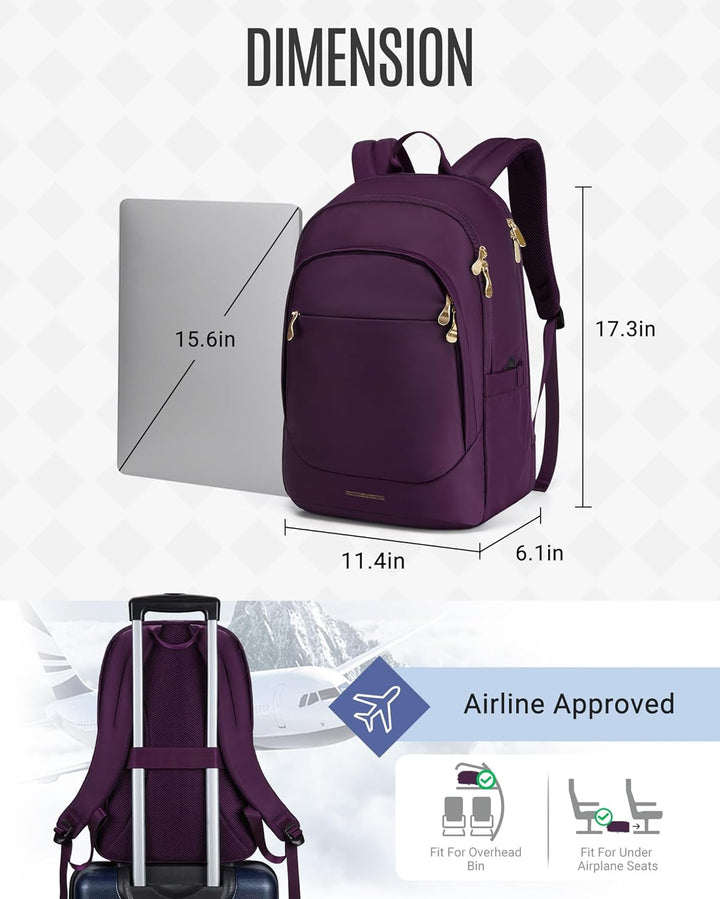 LIGHT FLIGHT - Mochila para laptop para mujer, mochila de viaje, bo...