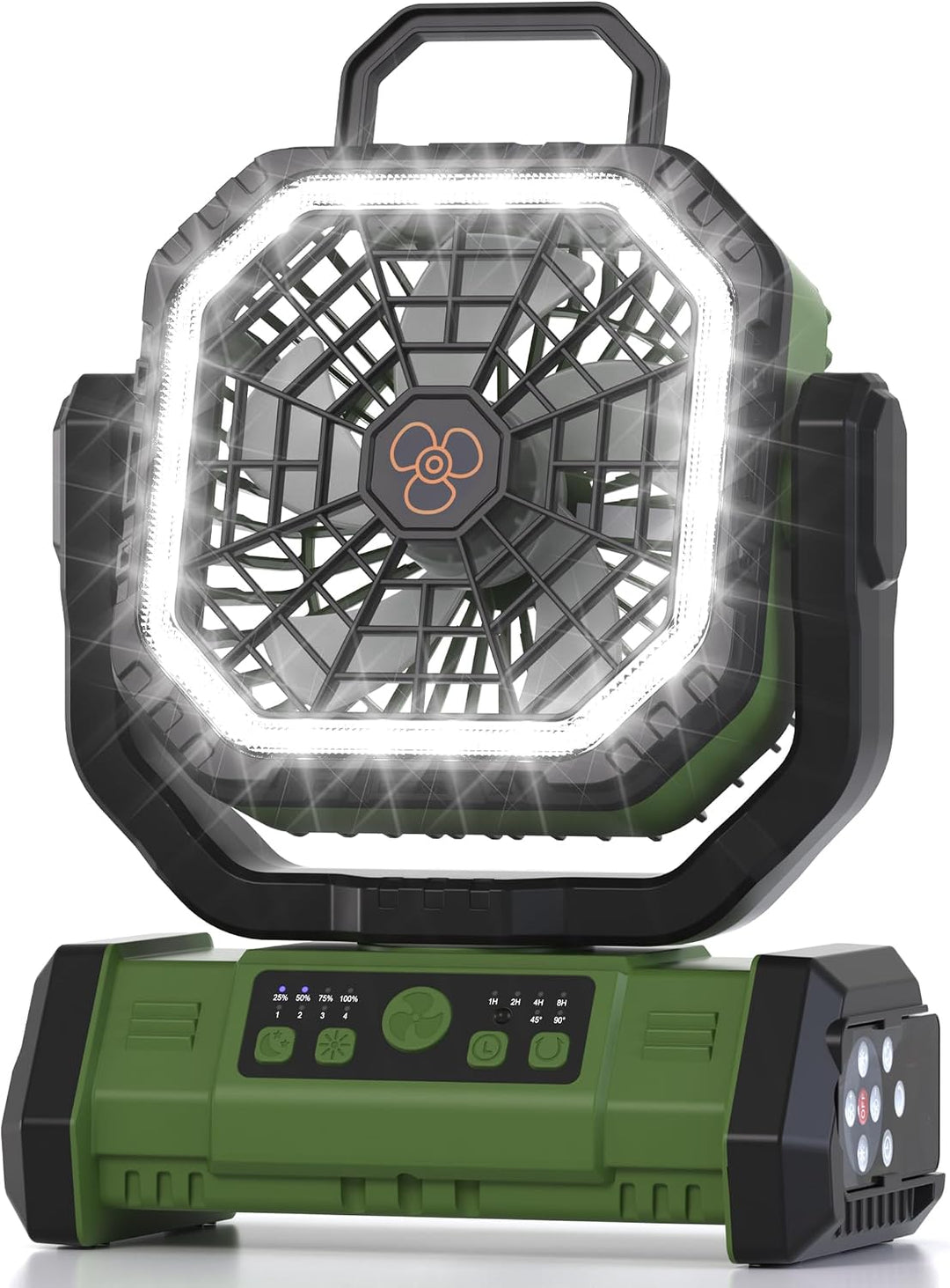 Honesorn - Ventilador alimentado por batería de 20000 mAh con luz L...
