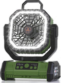 Honesorn - Ventilador alimentado por batería de 20000 mAh con luz L...