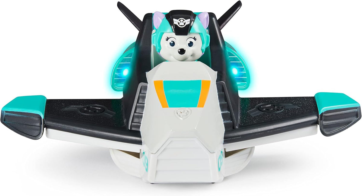 Paw Patrol, Jet to The Rescue Everest Deluxe - Vehículo transformador con luces y sonidos