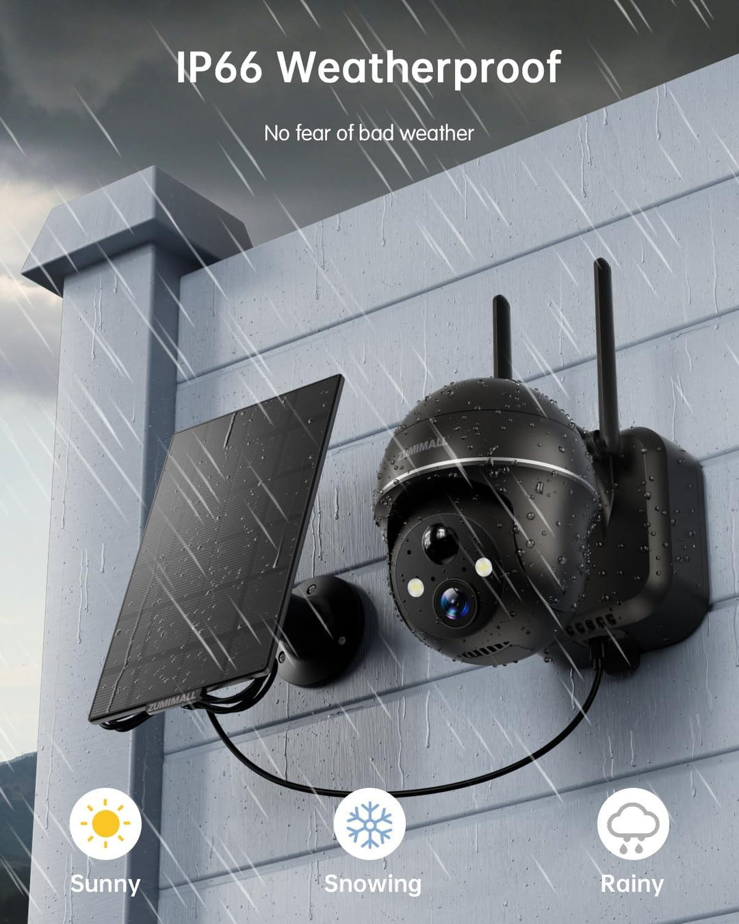 ZUMIMALL Cámaras de seguridad solares inalámbricas para exteriores,...