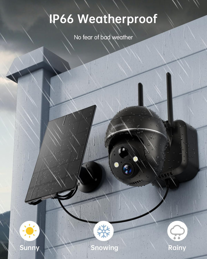 ZUMIMALL Cámaras de seguridad solares inalámbricas para exteriores,...