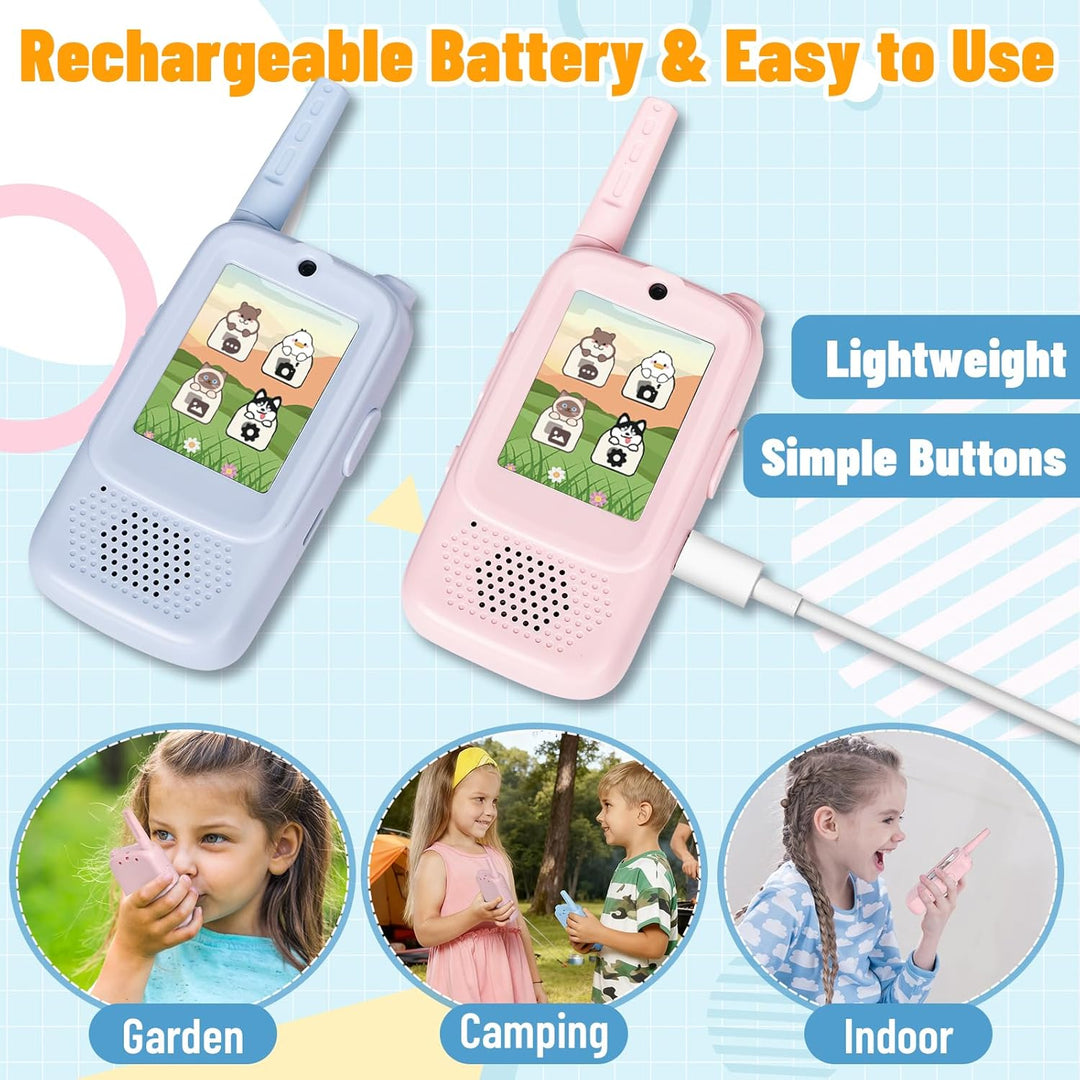 Walkie Talkies de video para niños paquete de 2