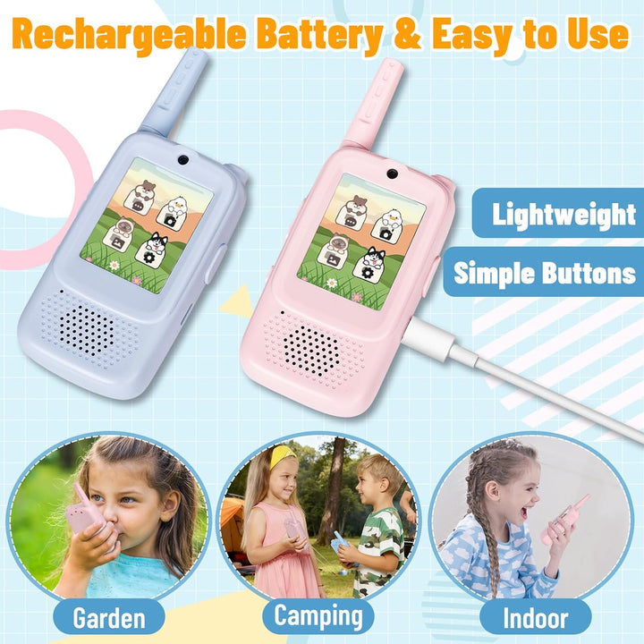Walkie Talkies de video para niños paquete de 2