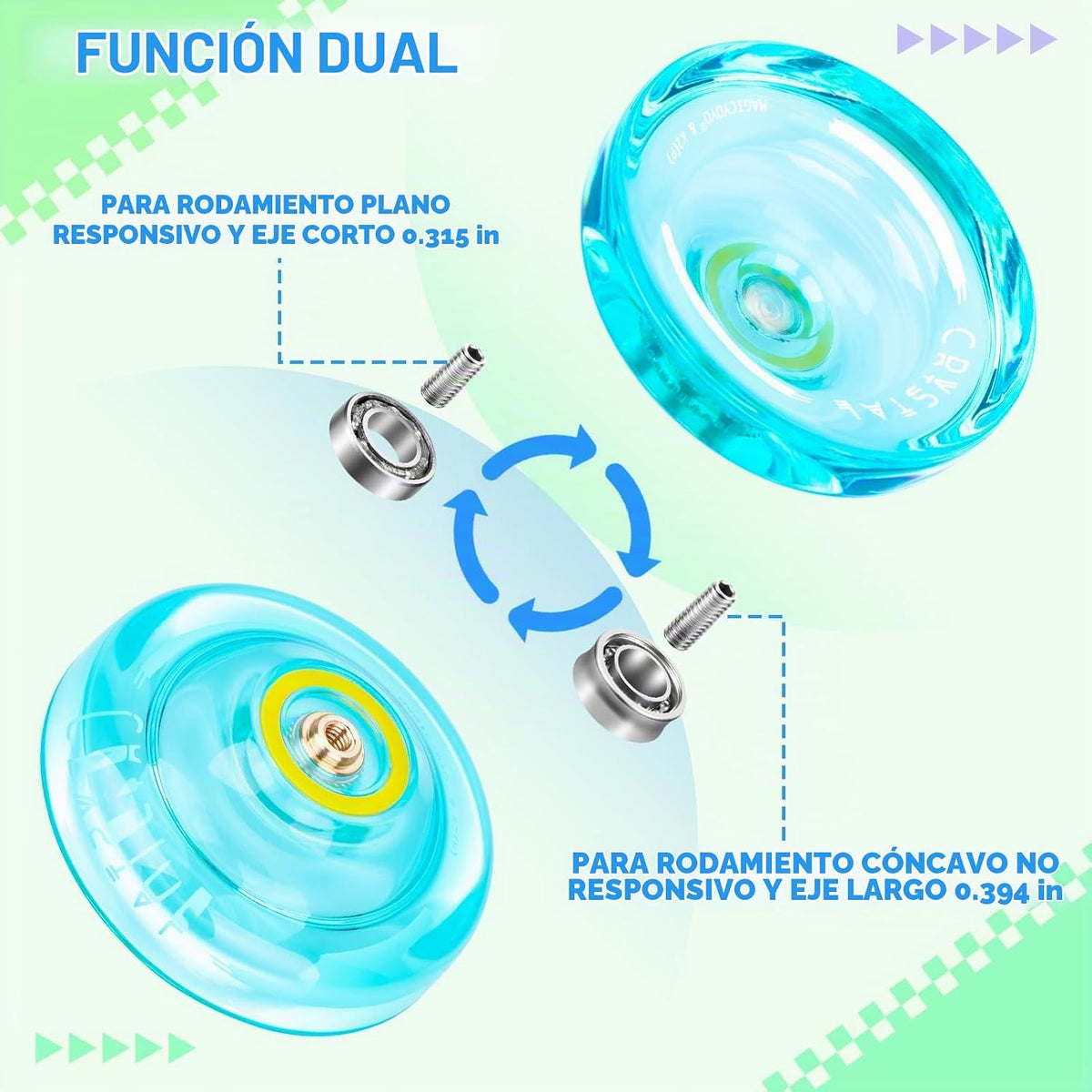 MAGICYOYO K2 - Yoyo profesional de cristal, paquete de 3, Yoyo sensible