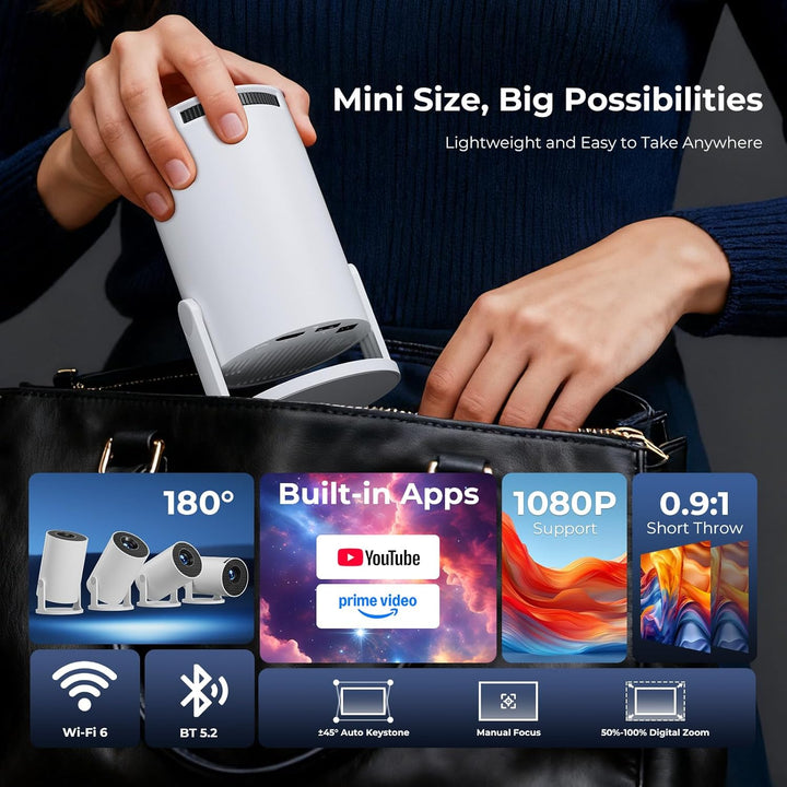 [Aplicaciones integradas] ClokoWe Mini proyector con WiFi y Bluetoo...