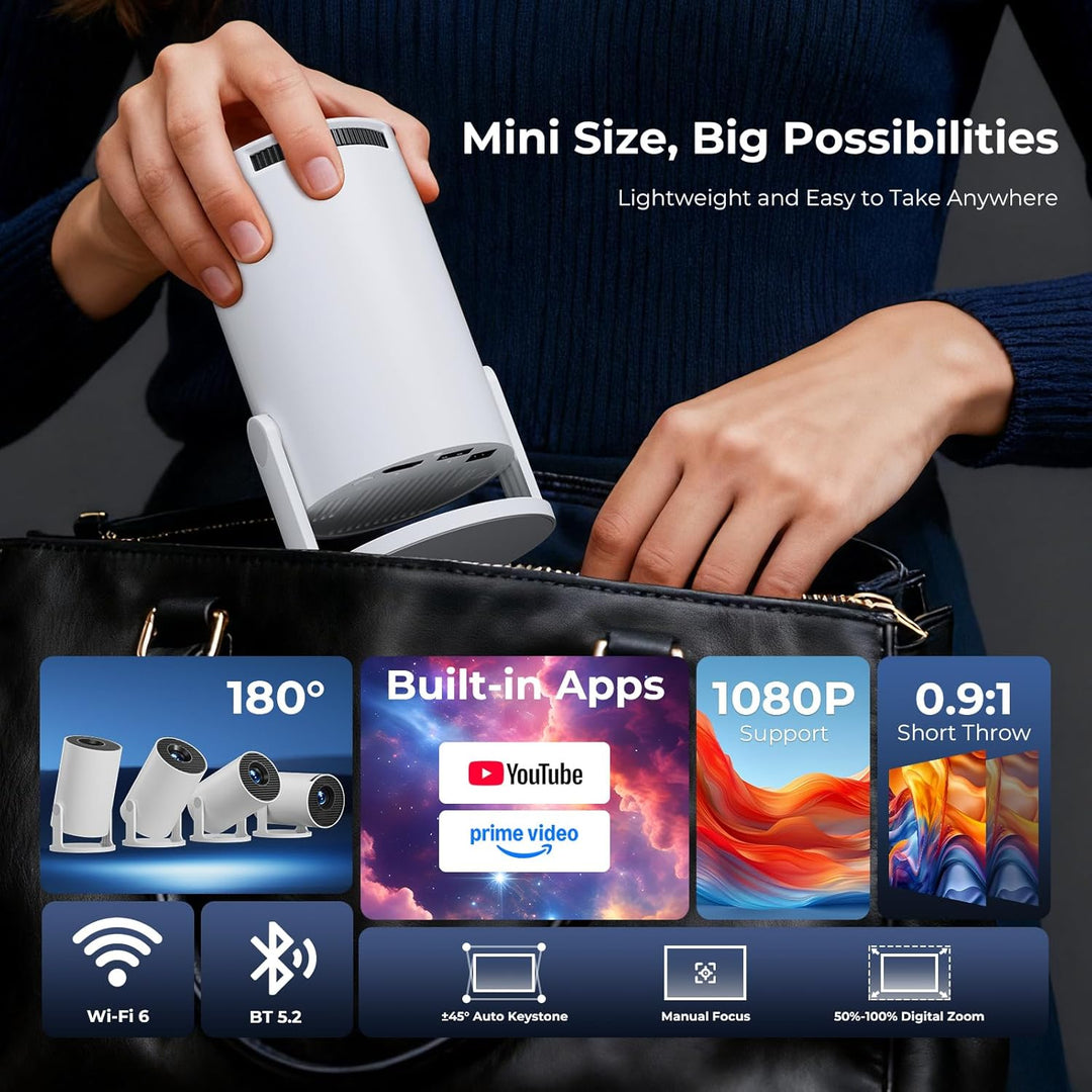 [Aplicaciones integradas] ClokoWe Mini proyector con WiFi y Bluetoo...