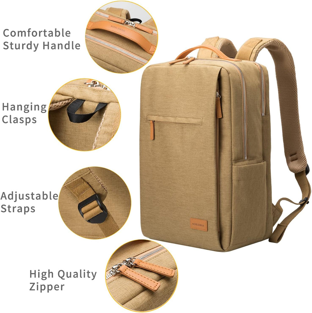NOBLEMAN Mochila para portátil de viaje para hombres, resistente al...
