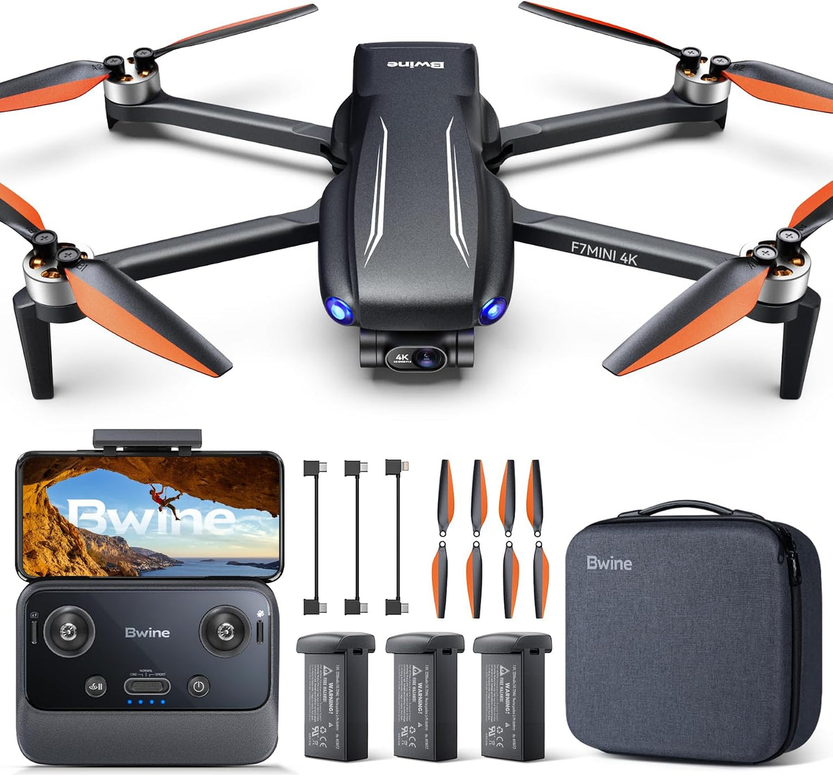 Bwine F7MINI 4K Video 8K Photo Drones con Camera para Adults 3-Axis Gimbal