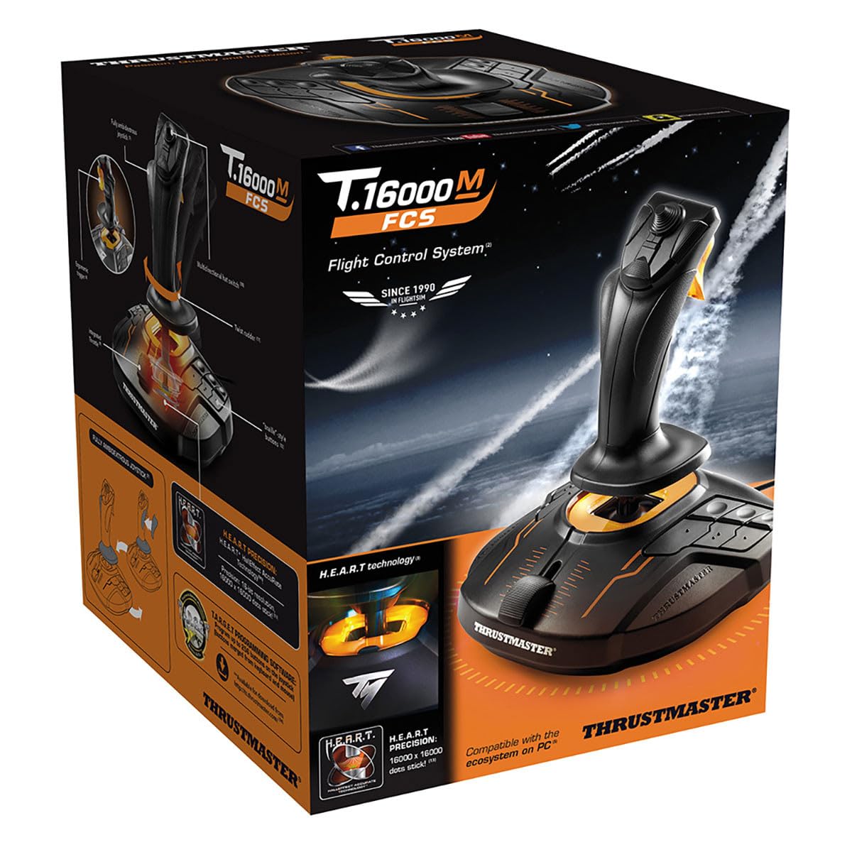 Thrustmaster T16000M FCS - Joystick de combate de simulación de vuelo de precisión - PC