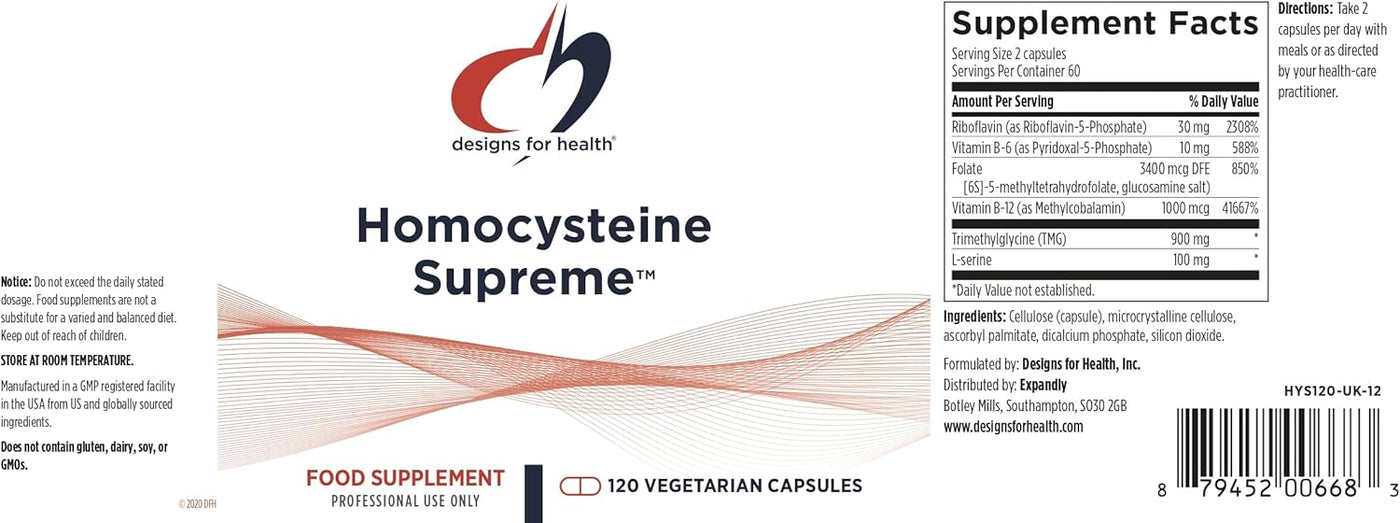 Designs for Health Homocisteine Supreme - Multivitamínico metilado...