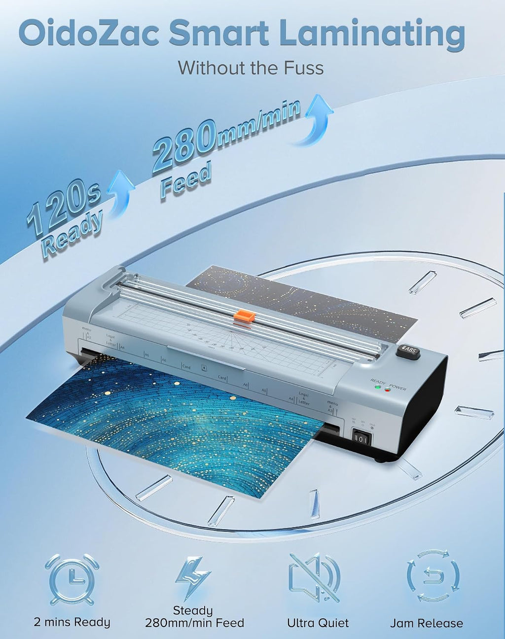 Máquina laminadora de 13 pulgadas con 20 hojas de laminación, laminadora caliente y fría de 11 x 17 para profesores 10 en 1 con alimentación automática de papel, tecnología Never Jam Laminador personal para oficina en casa y escuela