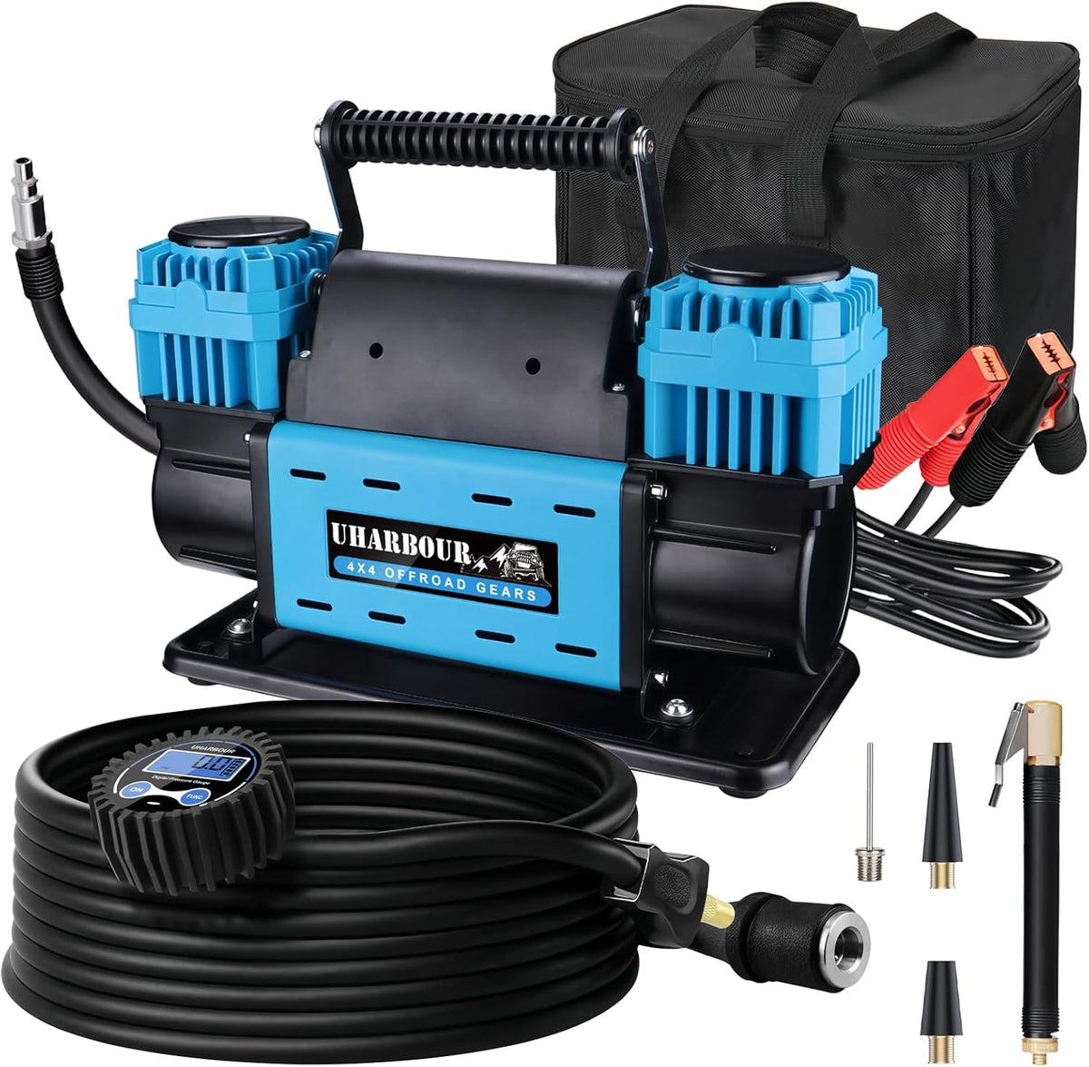 Uharbour Compresor de aire todoterreno de 12V de doble compresor co...