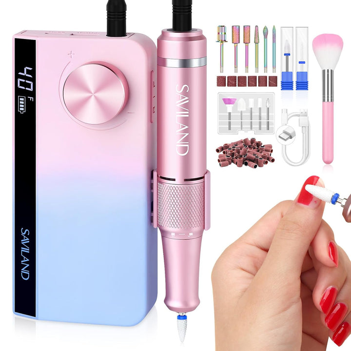 SAVILAND Taladro de Uñas Eléctrico Portátil: Lima de Uñas Eléctrica...