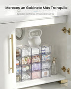 Vtopmart 4 Pack Small Clear Stackable Storage Drawers, Fits Narrow Spaces
