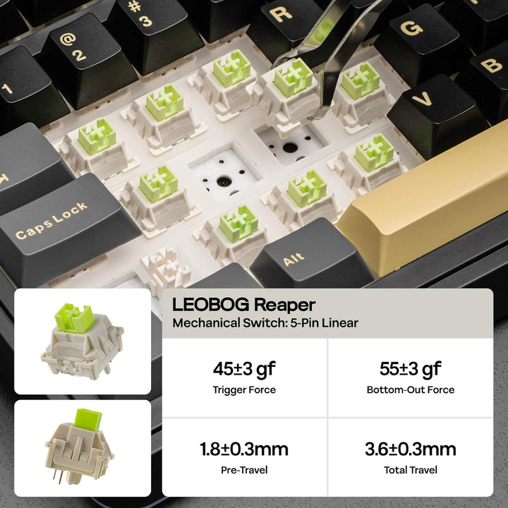 EPOMAKER X Aula EA75 MAX Teclado inalámbrico para juegos con pantal...