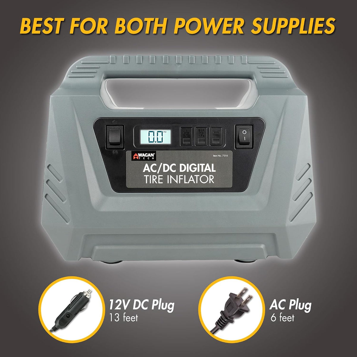 Wagan EL7316 Pantalla digital Dual AC DC 120V 12V Compresor de aire...