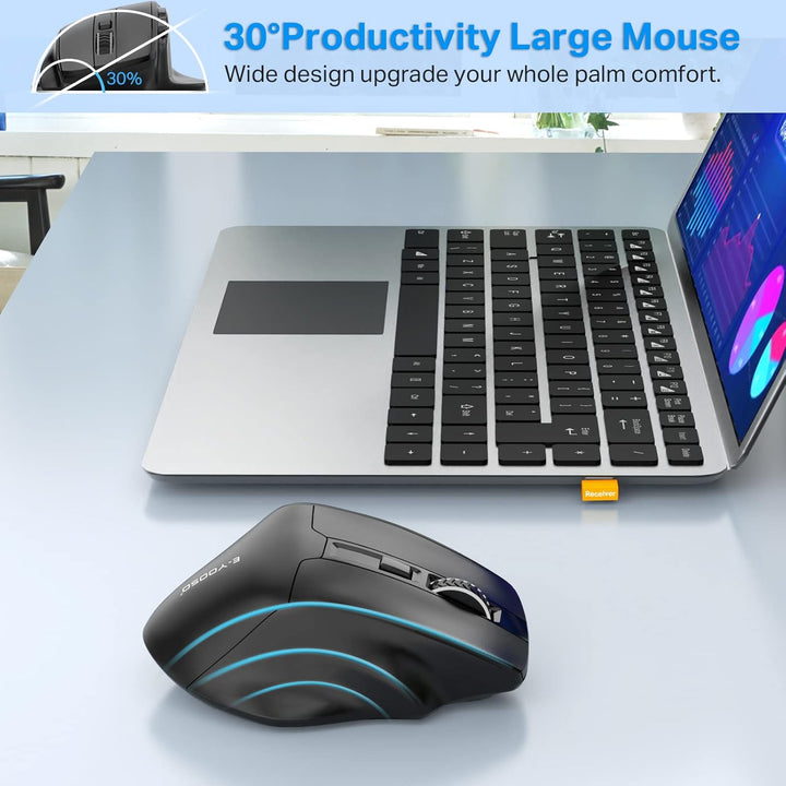 E-YOOSO - Mouse inalámbrico grande para manos grandes, X-31, USB in...