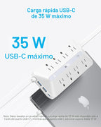 Anker Power Strip, 900J Protector de sobretensión, 35W máx