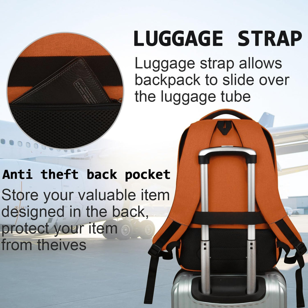 Mochila para Laptop Volher, Naranja, 15,6 pulg., Computadora portátil