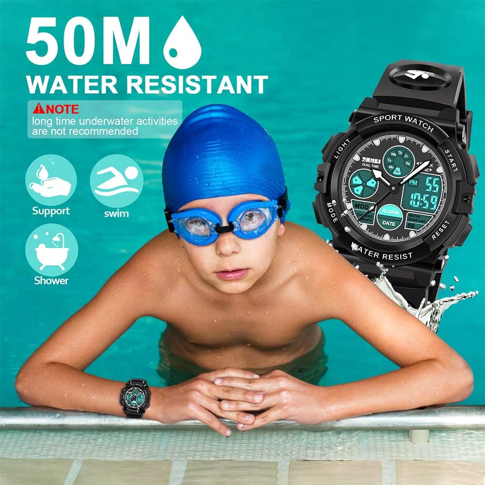 ATIMO Reloj impermeable multifunción LED para niños - Regalos para niños