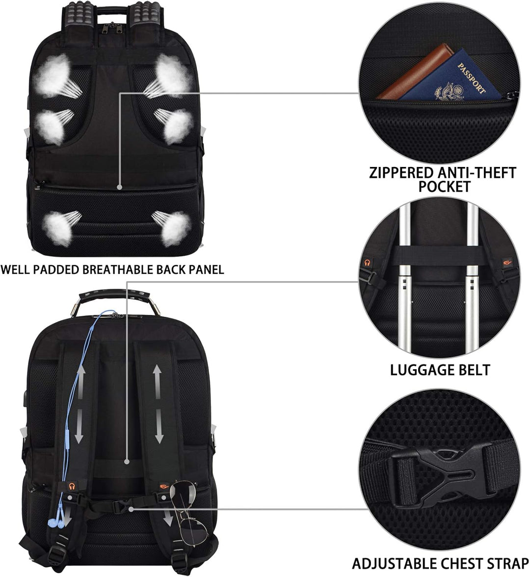 JCDOBEST Mochilas gaming para portátiles de 18.4 pulgadas con puert...