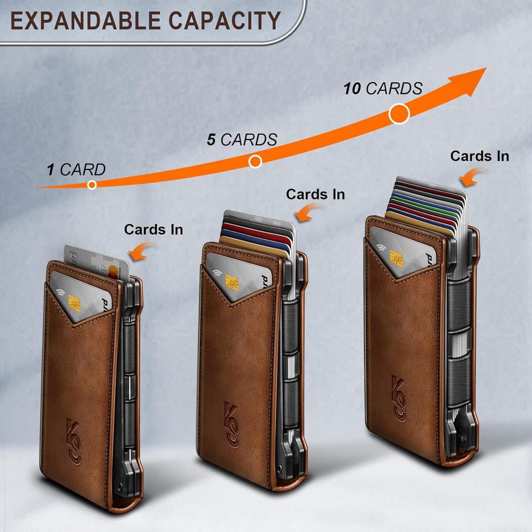 KEMISANT Billetera para hombre - Cartera delgada con clip para dine...