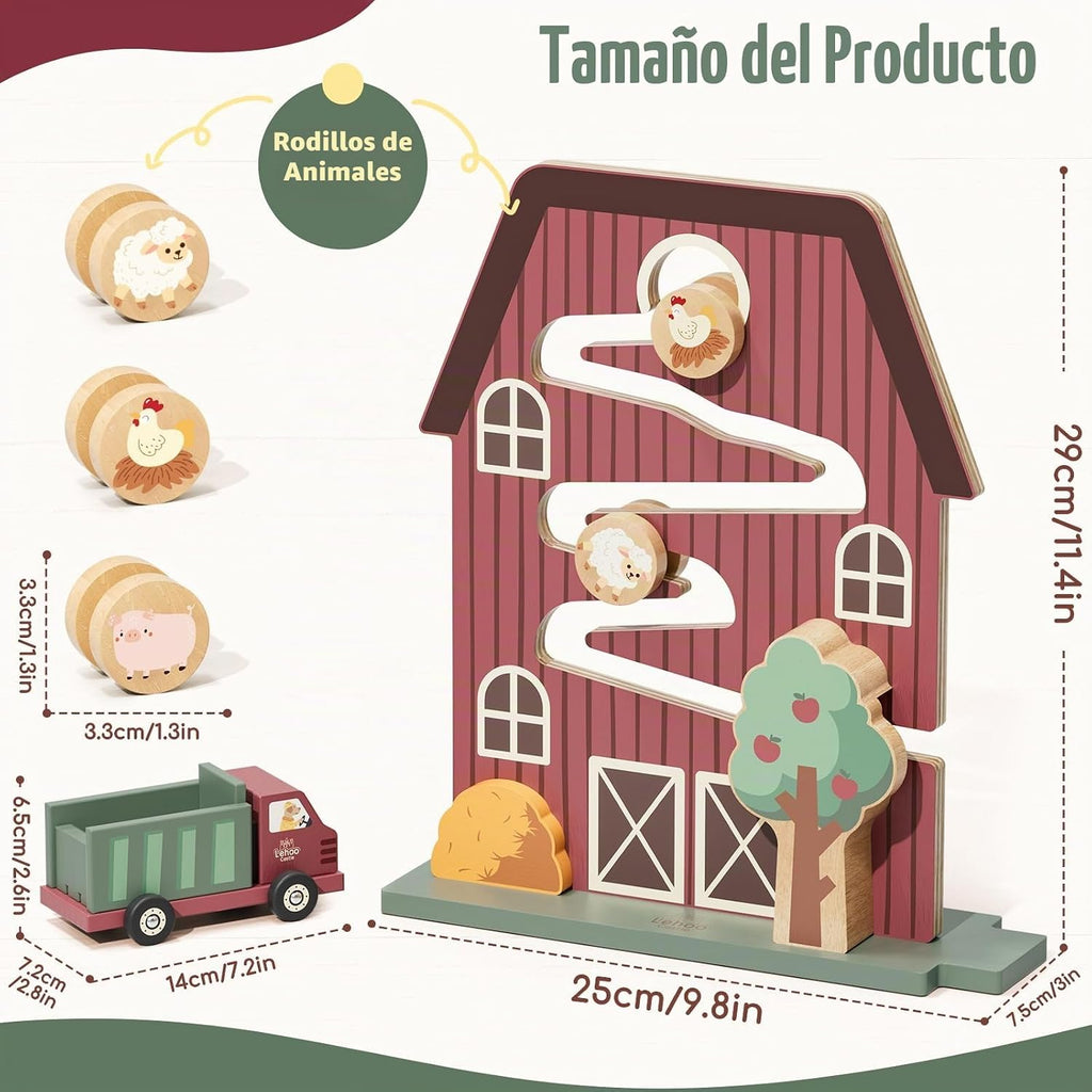 Lehoo Castle Juguetes Montessori de madera para niños de 1 año, juguete de