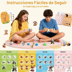 Kit de arcilla seca al aire, 16 animales para modelar arcilla mágica de secado al aire para niños, kits de arcilla de moldeo suave y no pegajosa con herramientas instrucciones para el hogar, regalos