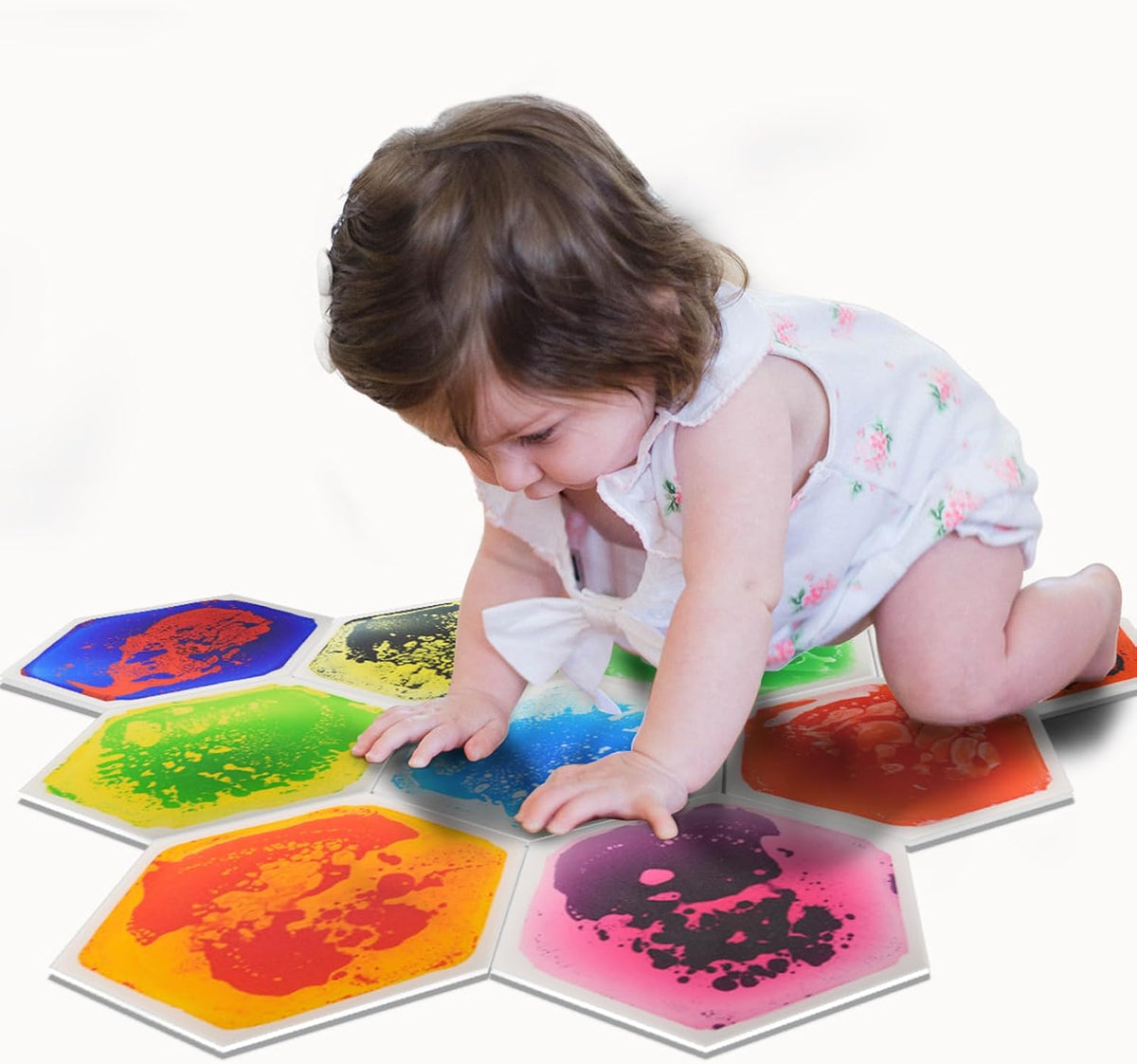 Art3d Paquete de 9 azulejos sensoriales decorativos líquidos hexagonales