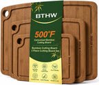 Tabla de cortar de bambú de 3 piezas, juego de tablas de cortar de madera