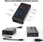 Zeroffi, J655-2402500D, hub USB de 14 puertos