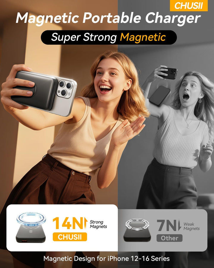 Cargador portátil Magsafe, banco de energía magnético inalámbrico d...