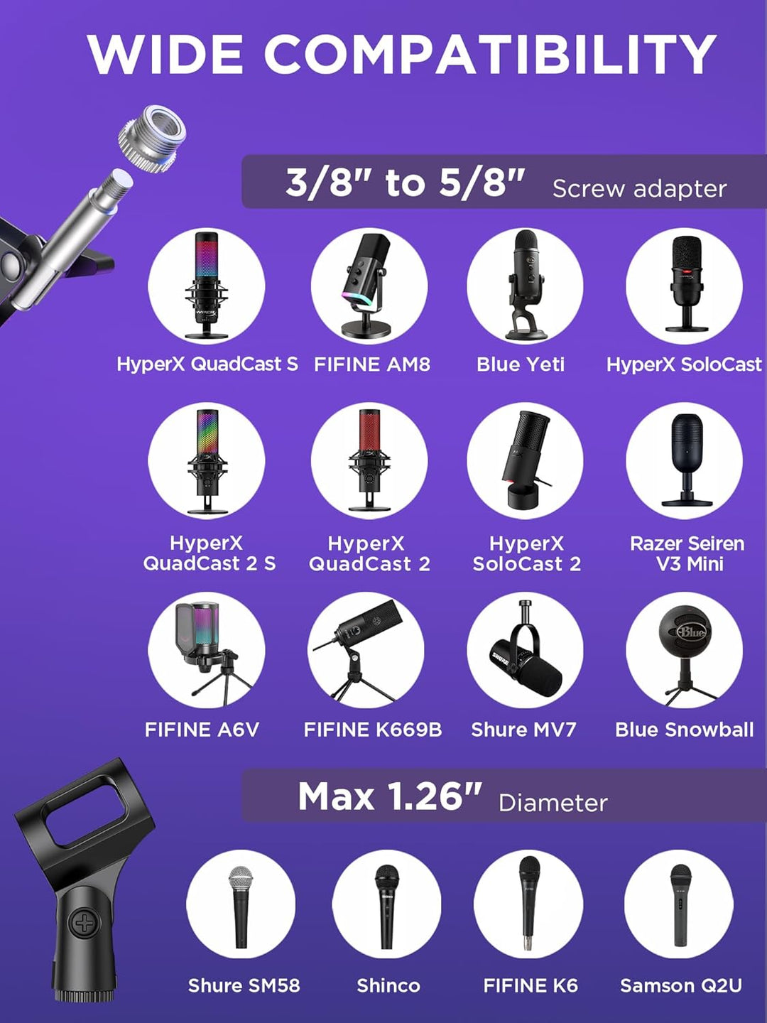 InnoGear Soporte de Micrófono con Brazo Articulado para Blue Yeti H...