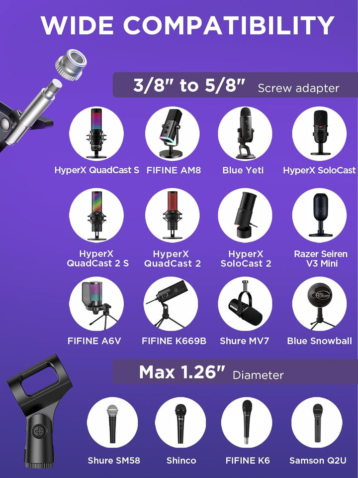 InnoGear Soporte de Micrófono con Brazo Articulado para Blue Yeti H...