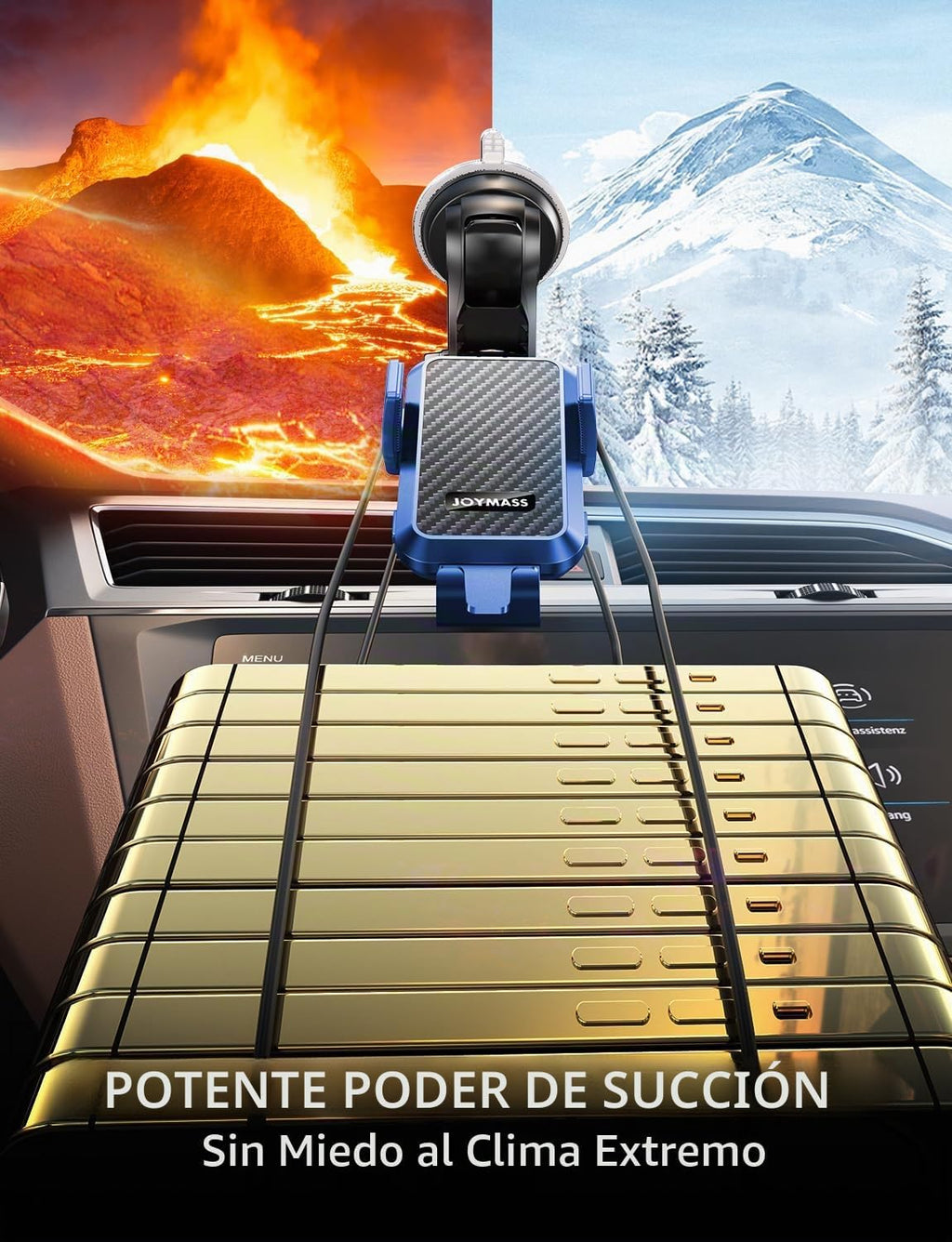 Cargador inalámbrico de coche, soportes de teléfono para tu automóvil, soporte de teléfono de sujeción automática de 15 W, accesorios de automóvil para iPhone 16 15 14 13 12 Mini Pro Max 11, Samsung