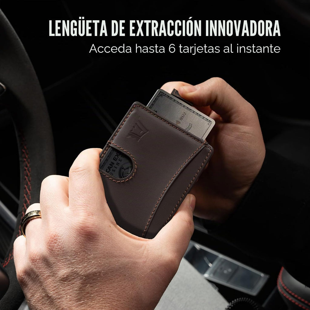 Kings Loot Billetera minimalista delgada con clip para dinero, trufa