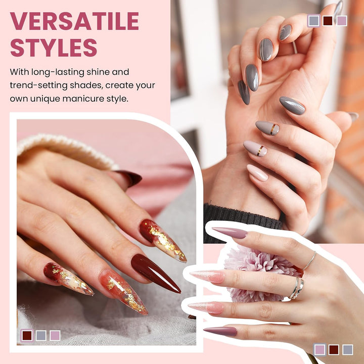 VANREESA - Juego de 24 esmaltes de uñas de gel, kit de esmalte de g...