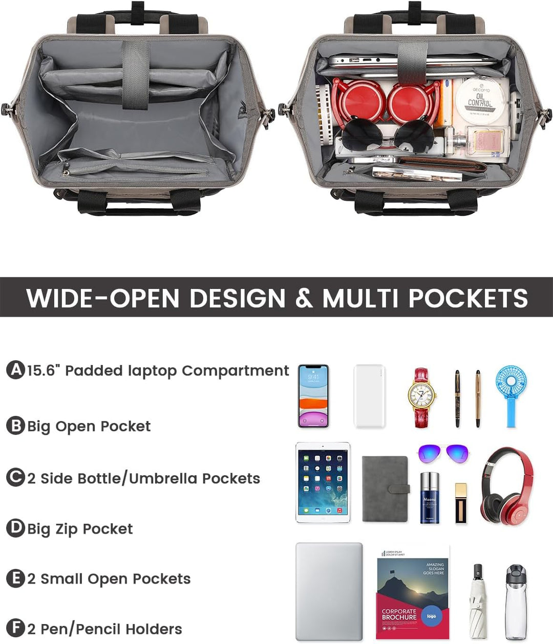 Mochila para laptop para mujer, elegante mochila de viaje de trabaj...