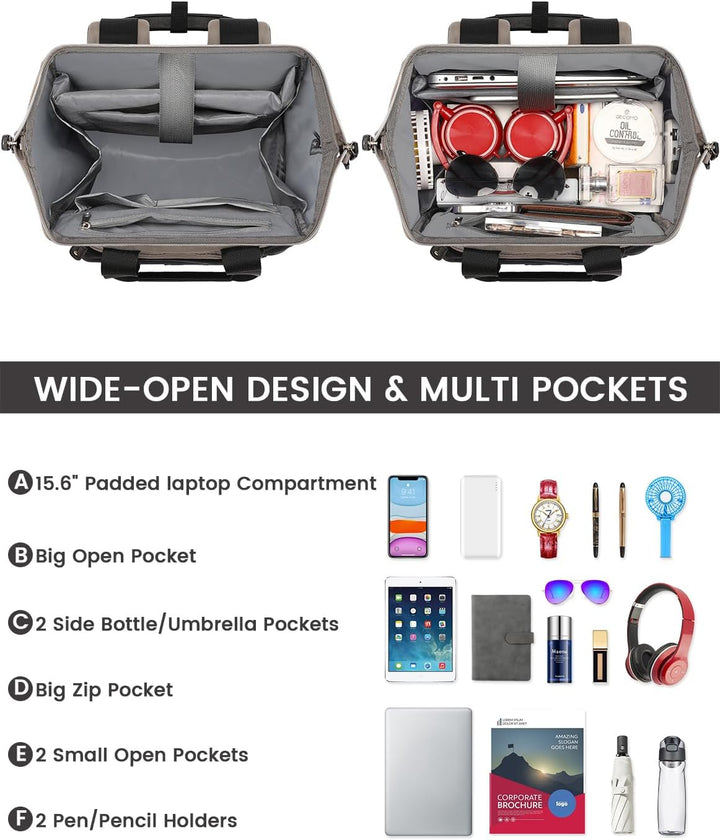 Mochila para laptop para mujer, elegante mochila de viaje de trabaj...