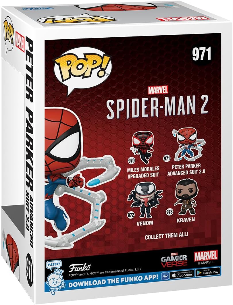 Funko POP! Games: Spider-Man 2 - Traje de Peter Parker - Spider-Man - Figura de vinilo coleccionable - Idea de regalo - Mercancía oficial - para niños y adultos - Fans de videojuegos - Figura modelo