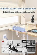 Regleta de alimentación con abrazadera de escritorio USBC, carga