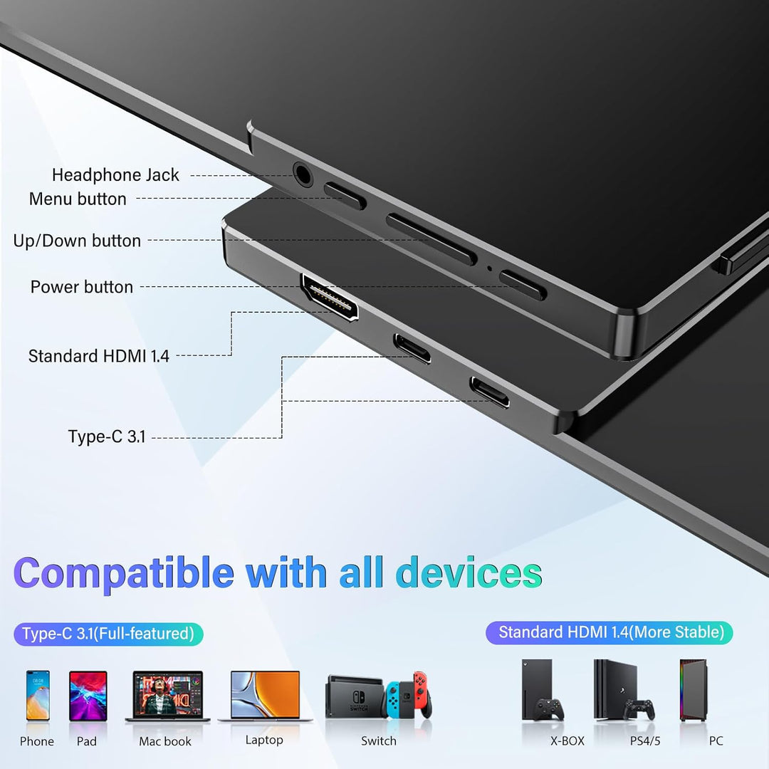 InnoView Monitor portátil de 15.6 pulgadas para portátil FHD 1080P...