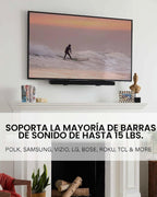 SANUS Kit de montaje universal para barra de sonido de TV para montar barras de sonido debajo del televisor - Se adapta a la mayoría de las barras de sonido de hasta 15 libras - Fácil instalación y