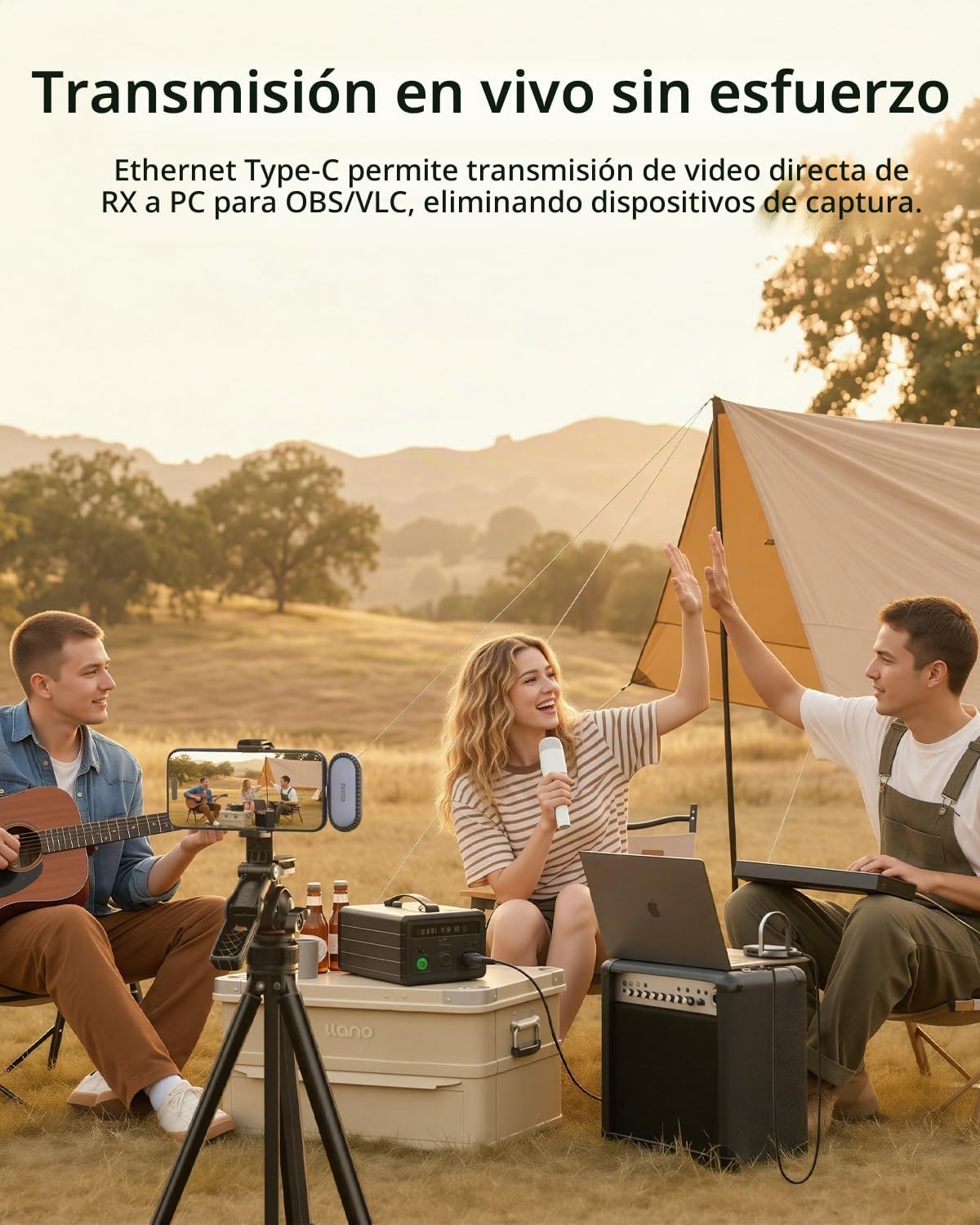 llano A580 Tipo-C Transmisión de vídeo inalámbrica y sistema de grabación