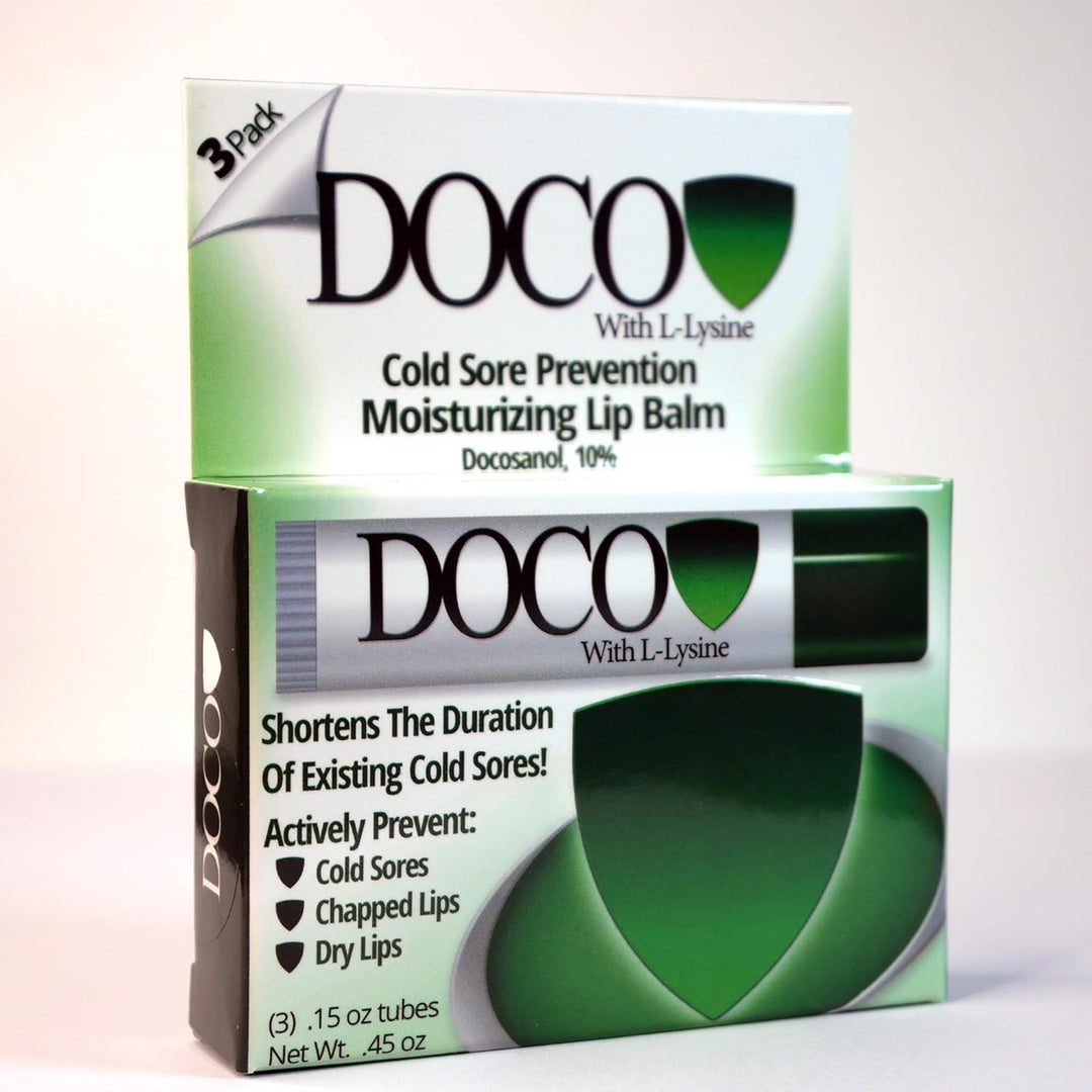Doco Bálsamo labial Shield con docosanol y lisina (paquete de 3)